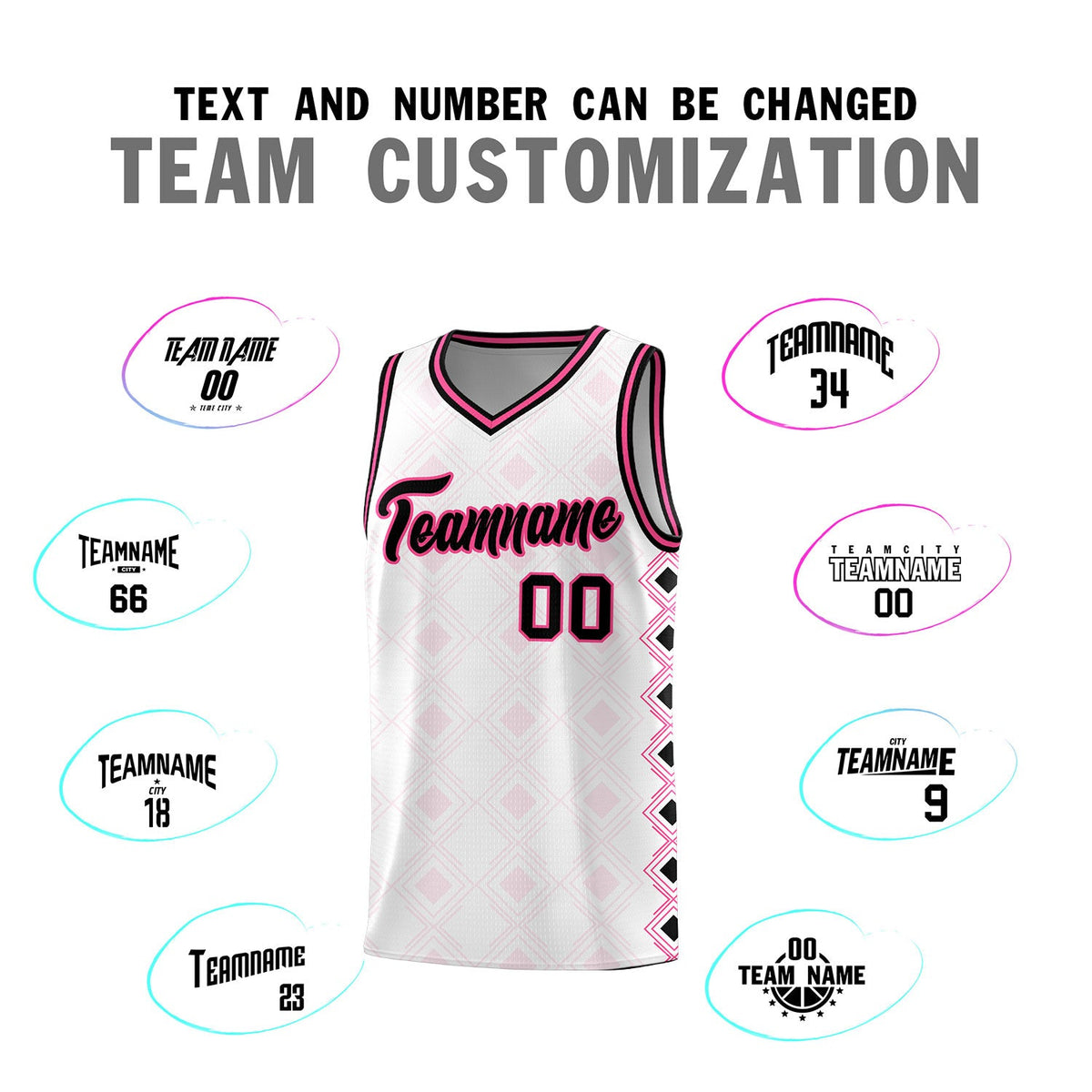Custom White Side Blocks Sports Uniform Basketball Jersey