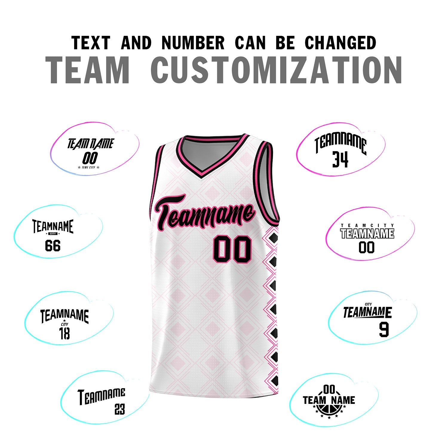 Custom White Side Blocks Sports Uniform Basketball Jersey