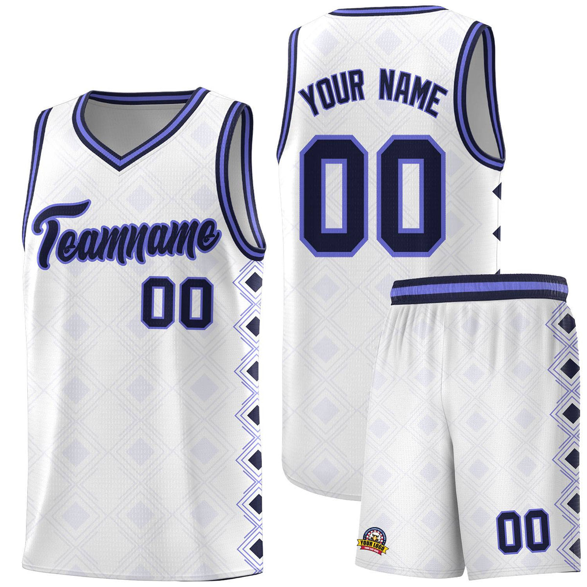 Custom White Side Blocks Sports Uniform Basketball Jersey