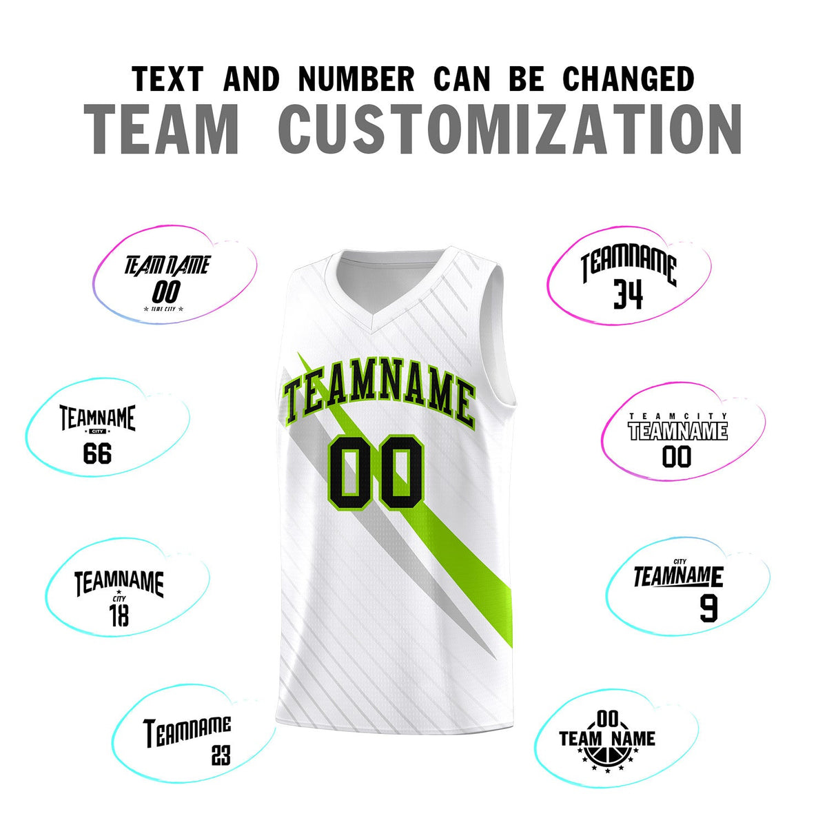 Custom White Diagonal Pinstripe Pattern Color Block Sports Uniform Basketball Jersey