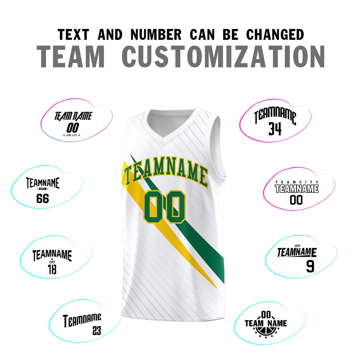 Custom White Diagonal Pinstripe Pattern Color Block Sports Uniform Basketball Jersey