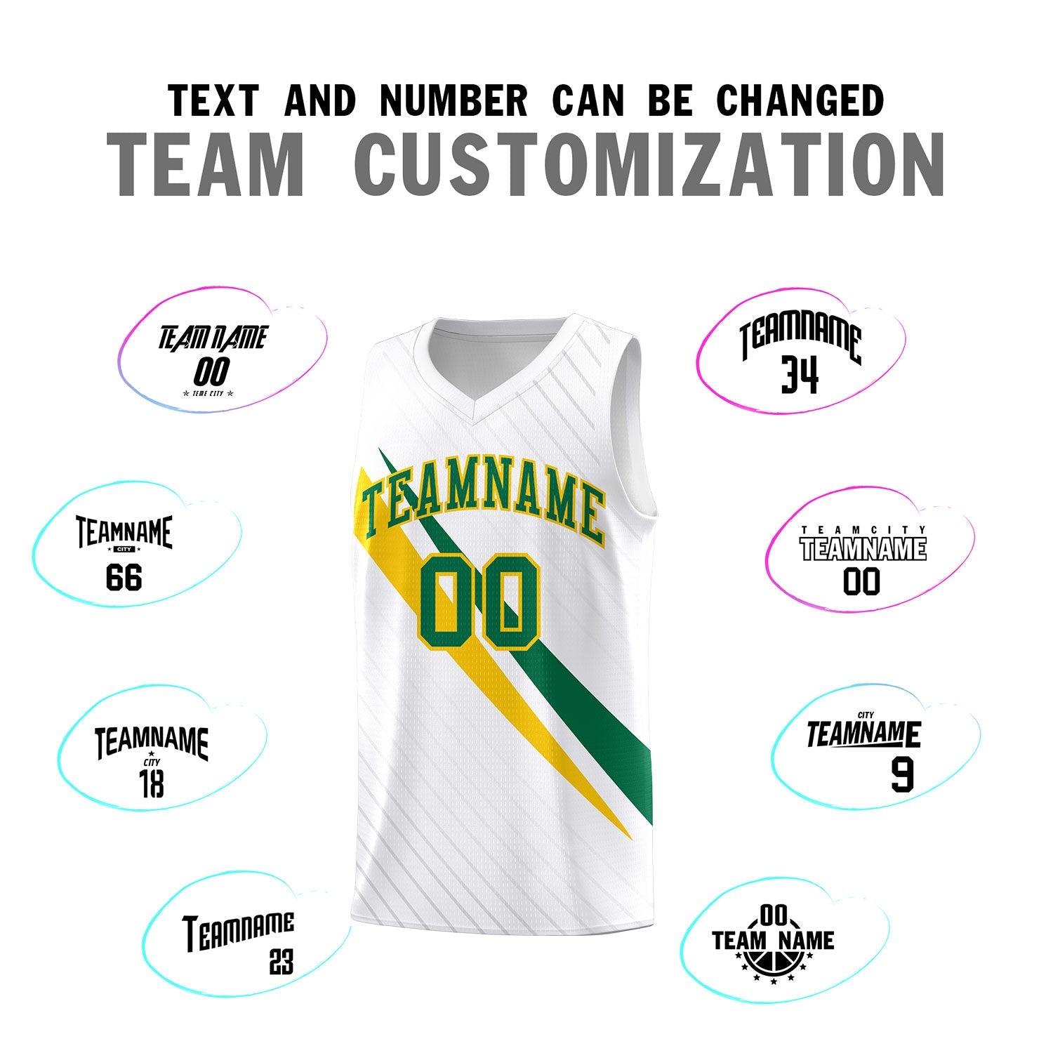 Custom White Diagonal Pinstripe Pattern Color Block Sports Uniform Basketball Jersey