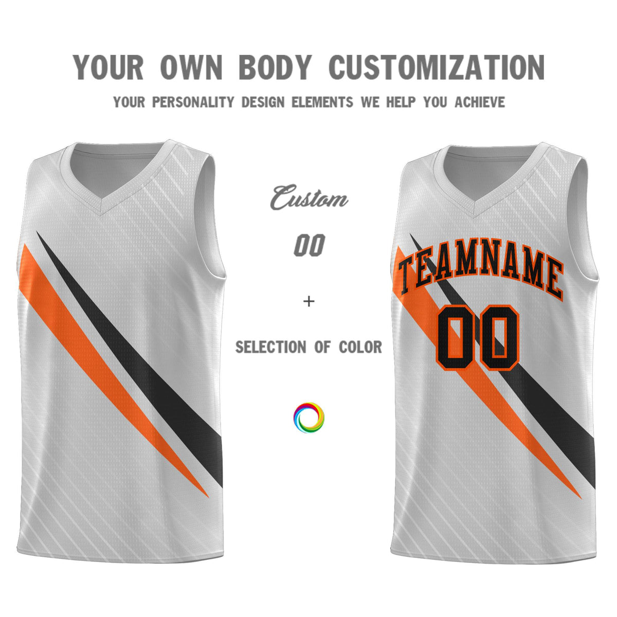 Custom Gray Diagonal Pinstripe Pattern Color Block Sports Uniform Basketball Jersey