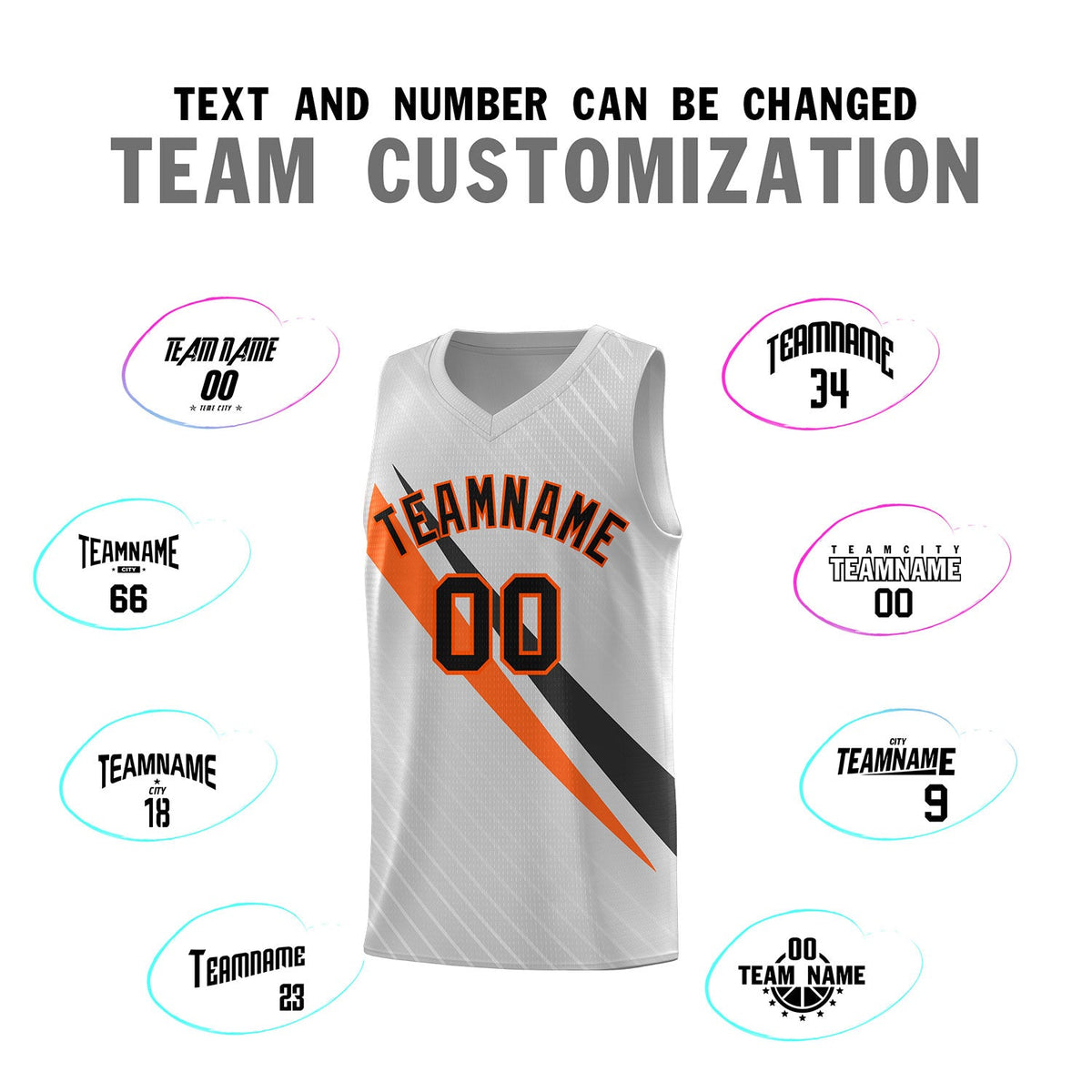 Custom Gray Diagonal Pinstripe Pattern Color Block Sports Uniform Basketball Jersey