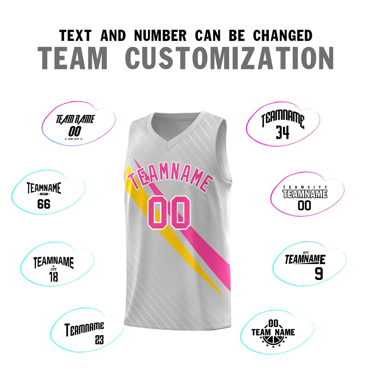 Custom Gray Diagonal Pinstripe Pattern Color Block Sports Uniform Basketball Jersey