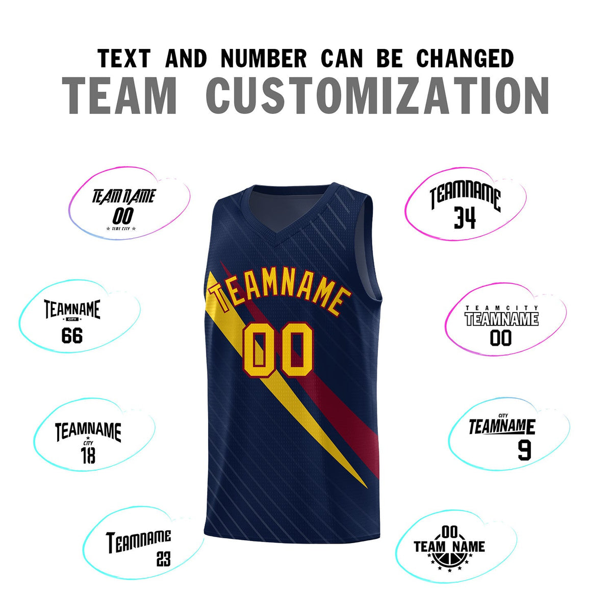 Custom Navy Diagonal Pinstripe Pattern Color Block Sports Uniform Basketball Jersey
