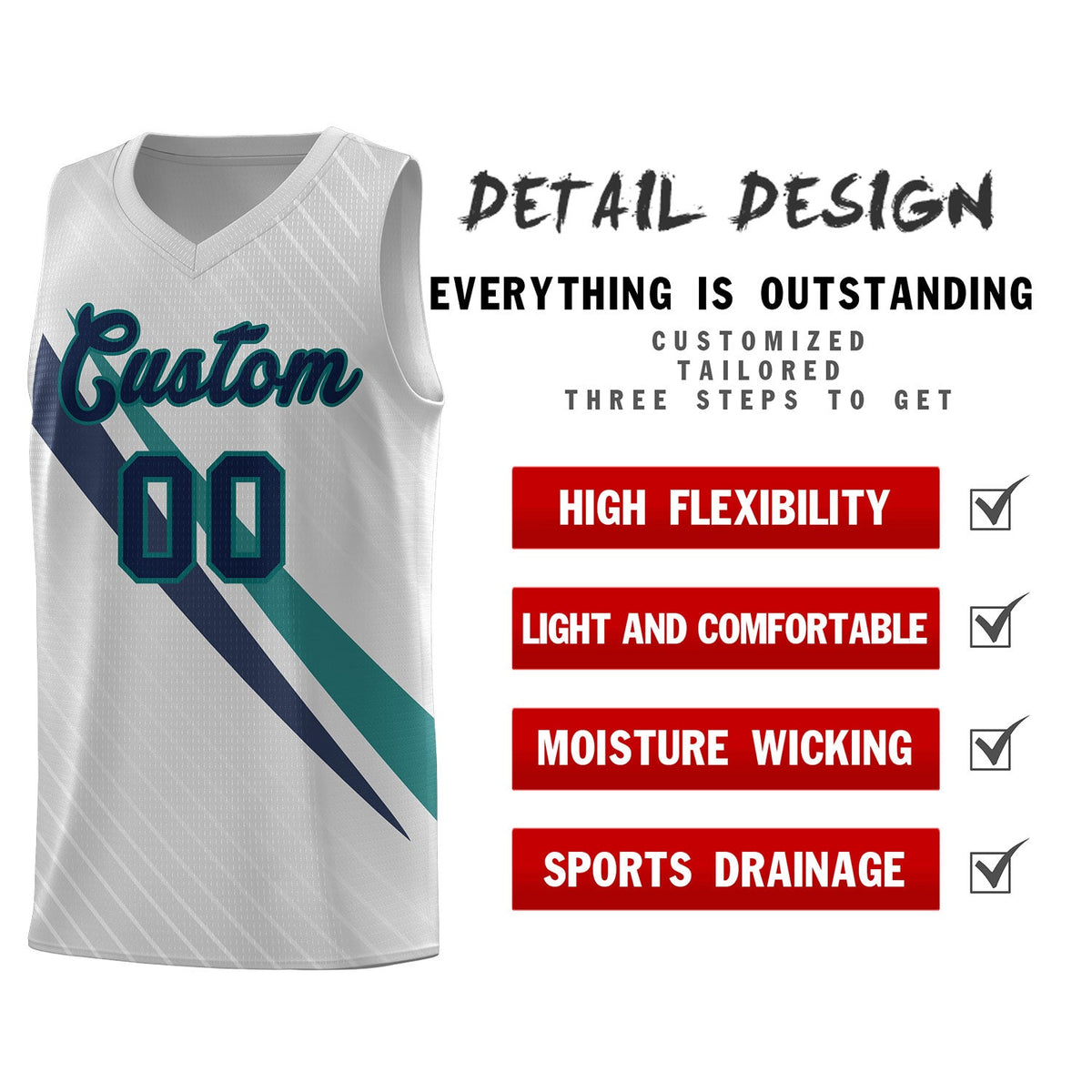 Custom Gray Diagonal Pinstripe Pattern Color Block Sports Uniform Basketball Jersey