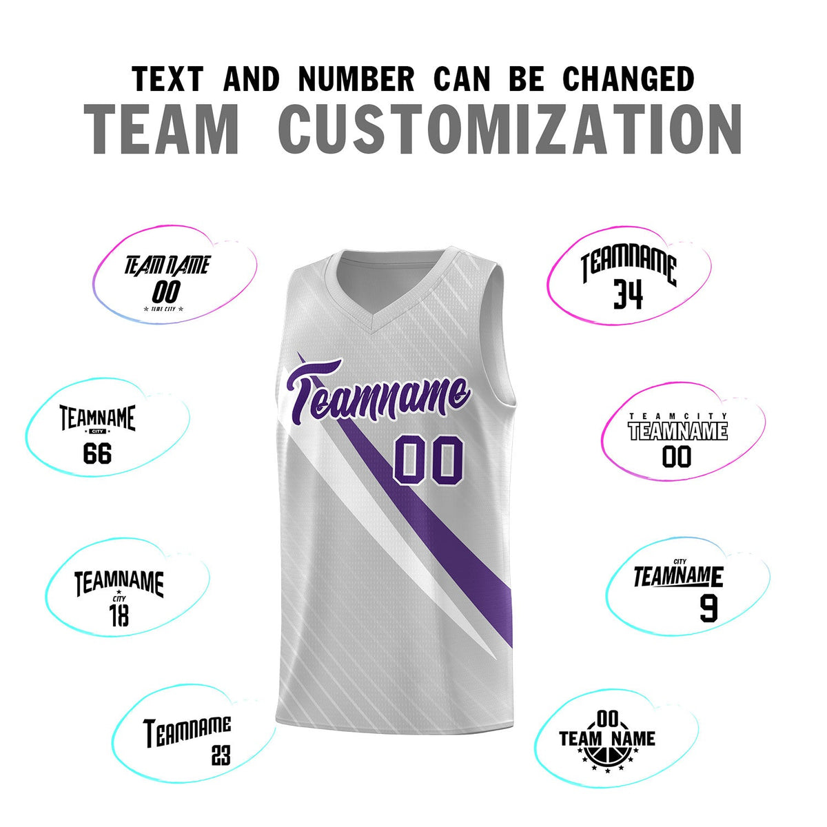 Custom Gray Diagonal Pinstripe Pattern Color Block Sports Uniform Basketball Jersey