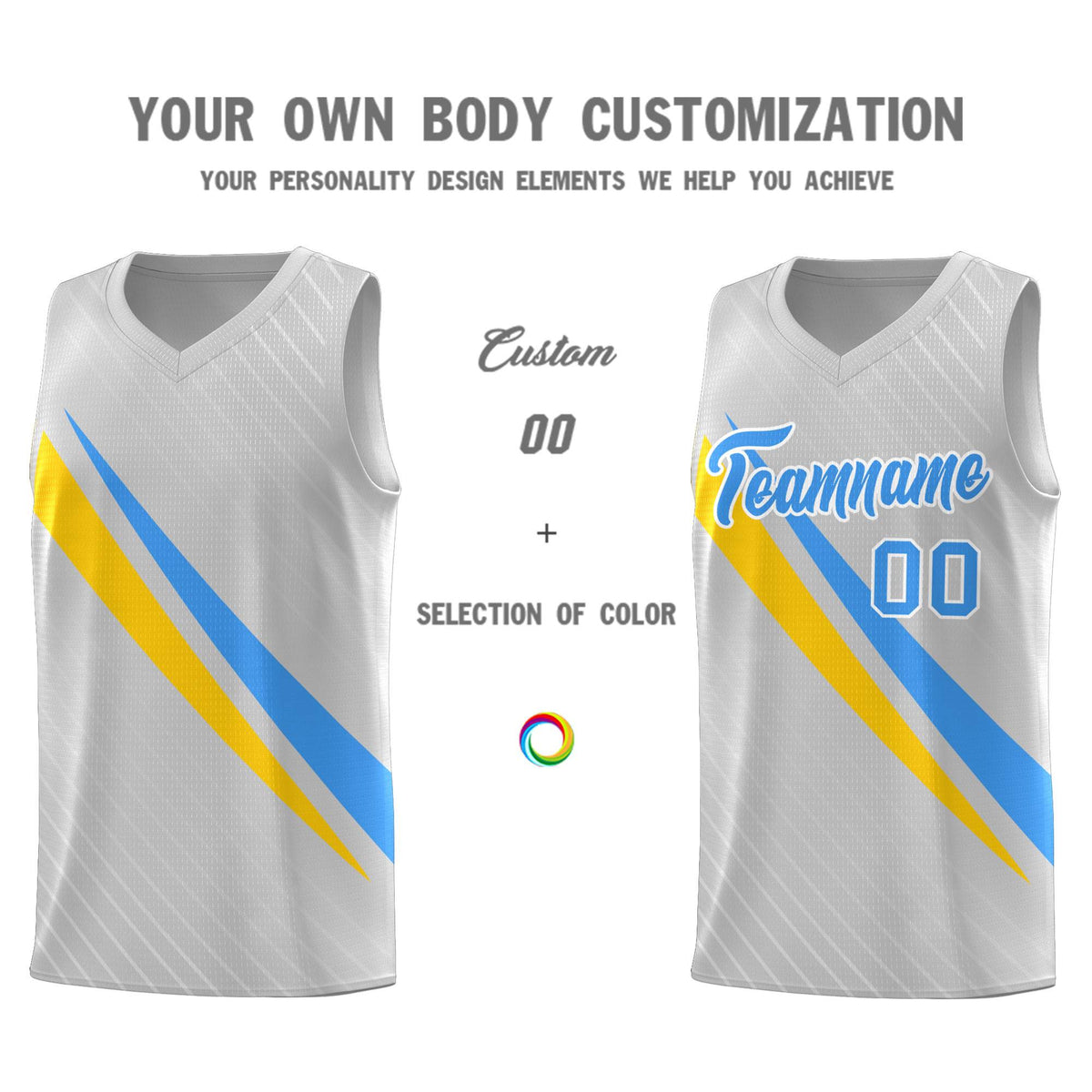 Custom Gray Diagonal Pinstripe Pattern Color Block Sports Uniform Basketball Jersey
