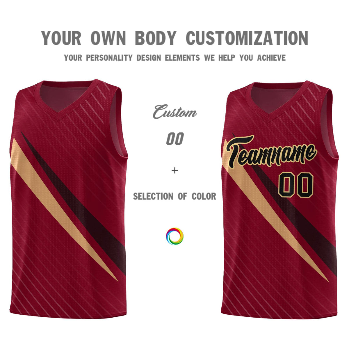 Custom Crimson Diagonal Pinstripe Pattern Color Block Sports Uniform Basketball Jersey