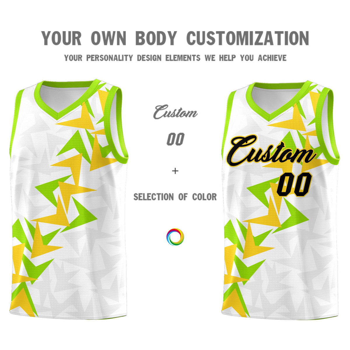 Custom White Boomerang Pattern Sets Basketball Jersey