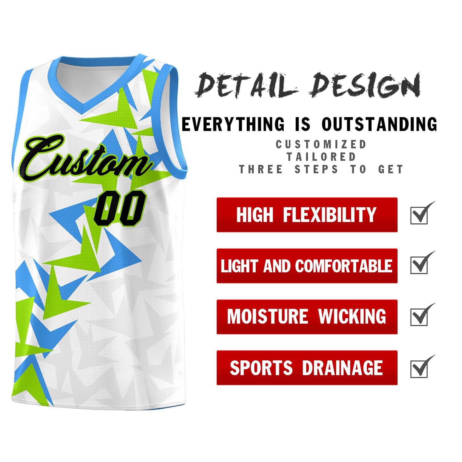 Custom White Boomerang Pattern Sets Basketball Jersey
