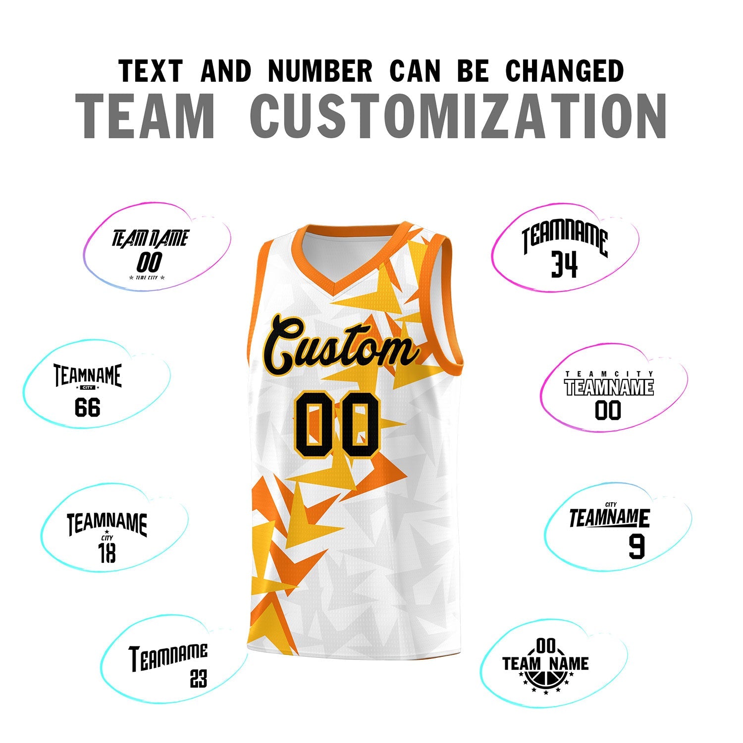 Custom White Boomerang Pattern Sets Basketball Jersey
