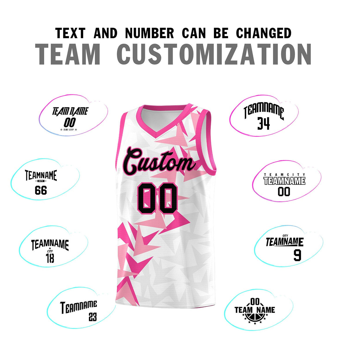 Custom White Boomerang Pattern Sets Basketball Jersey