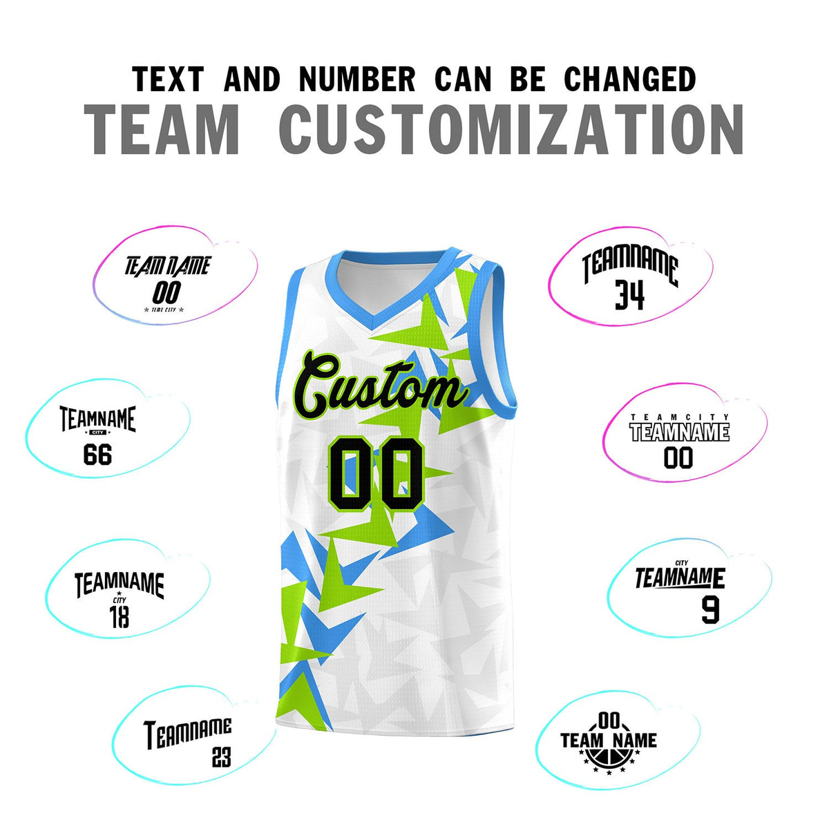 Custom White Boomerang Pattern Sets Basketball Jersey