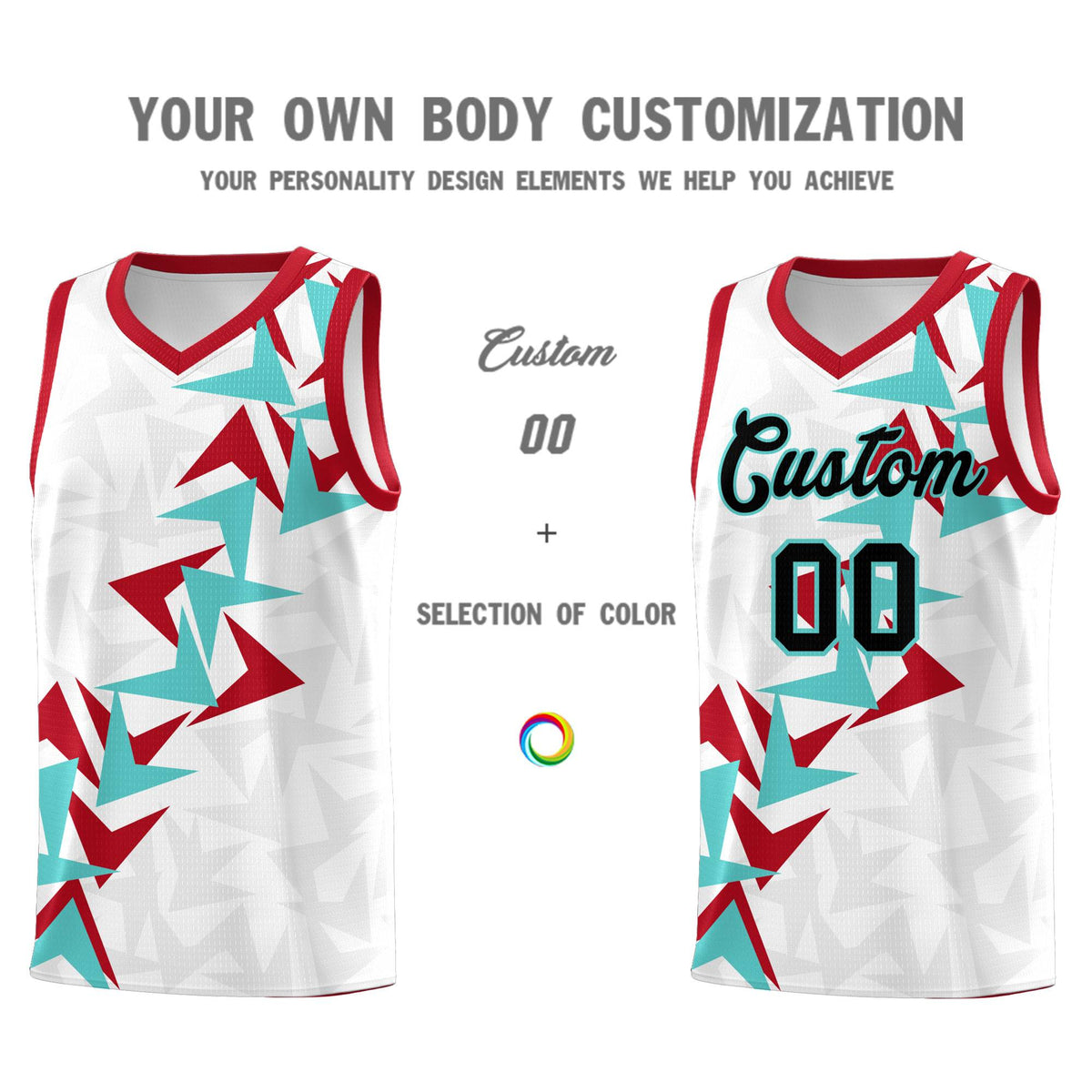 Custom White Boomerang Pattern Sets Basketball Jersey