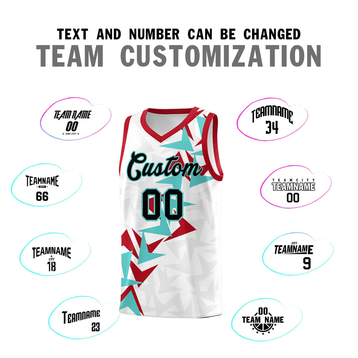 Custom White Boomerang Pattern Sets Basketball Jersey