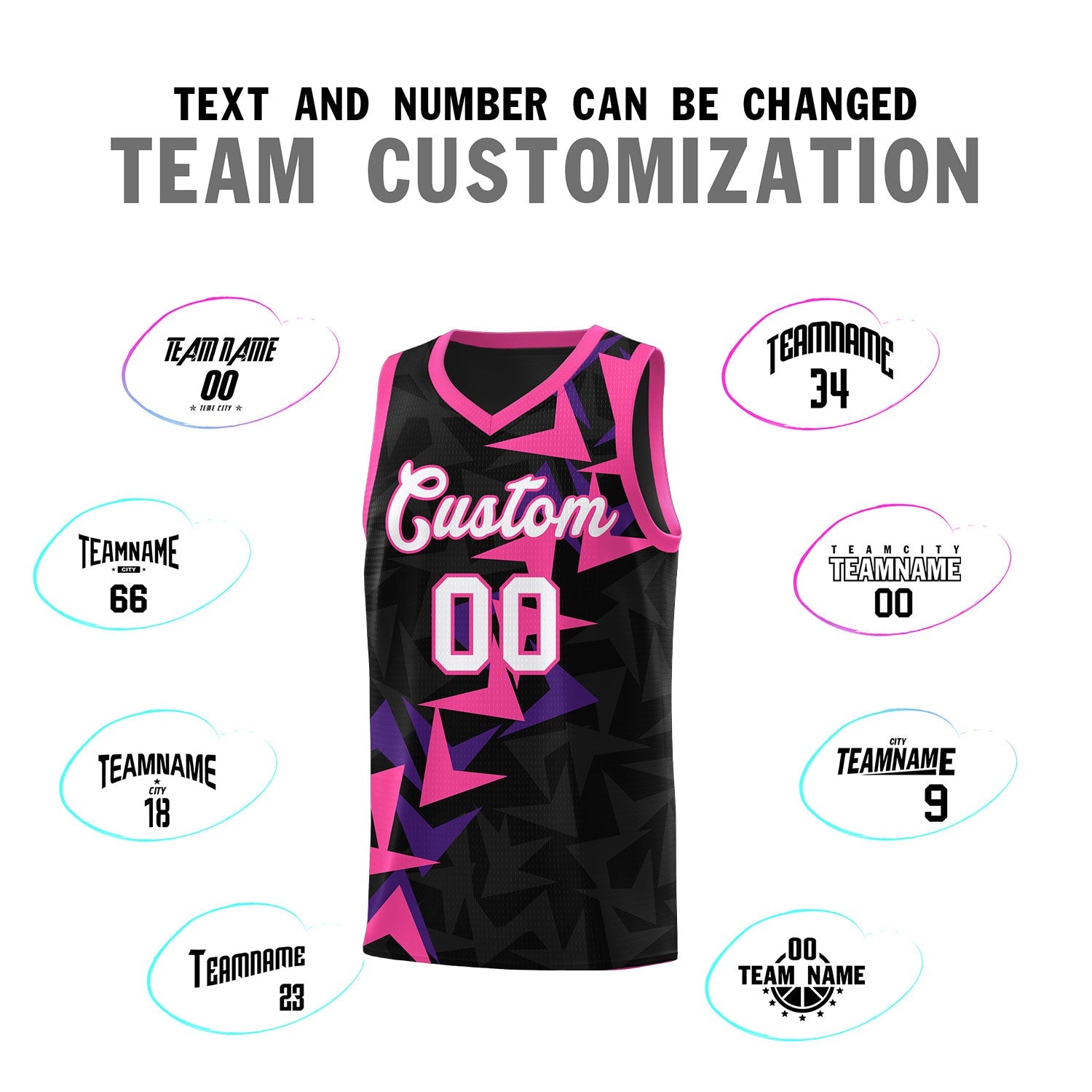 Custom Black Boomerang Pattern Sets Basketball Jersey