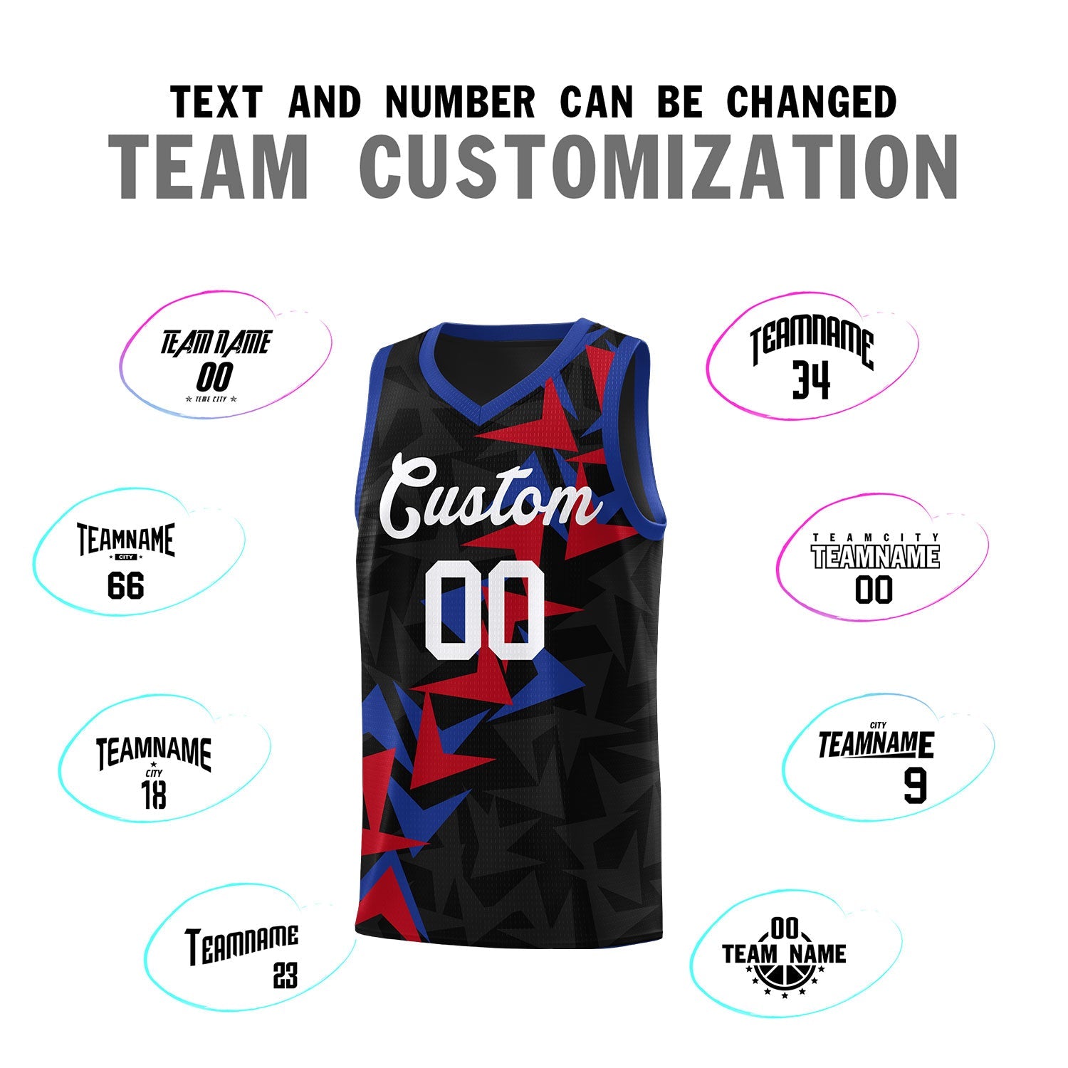 Custom Black Boomerang Pattern Sets Basketball Jersey