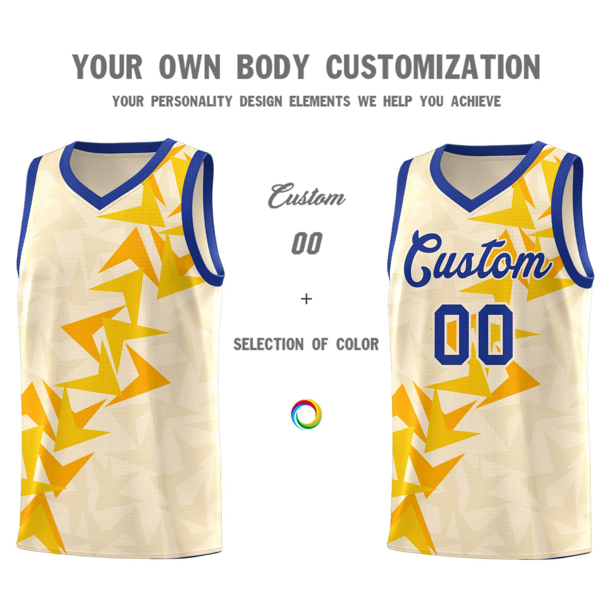 Custom Cream Boomerang Pattern Sets Basketball Jersey