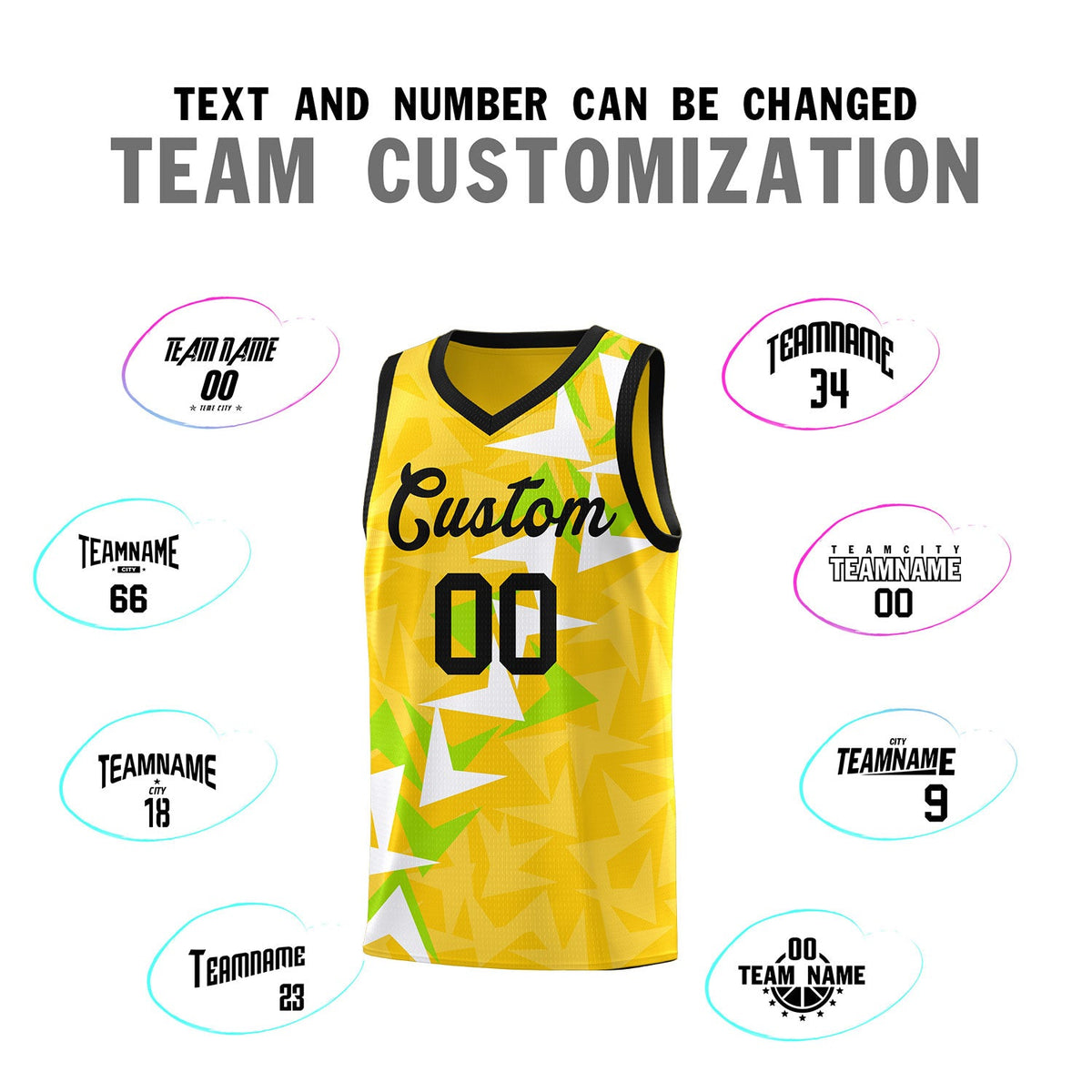 Custom Gold Boomerang Pattern Sets Basketball Jersey