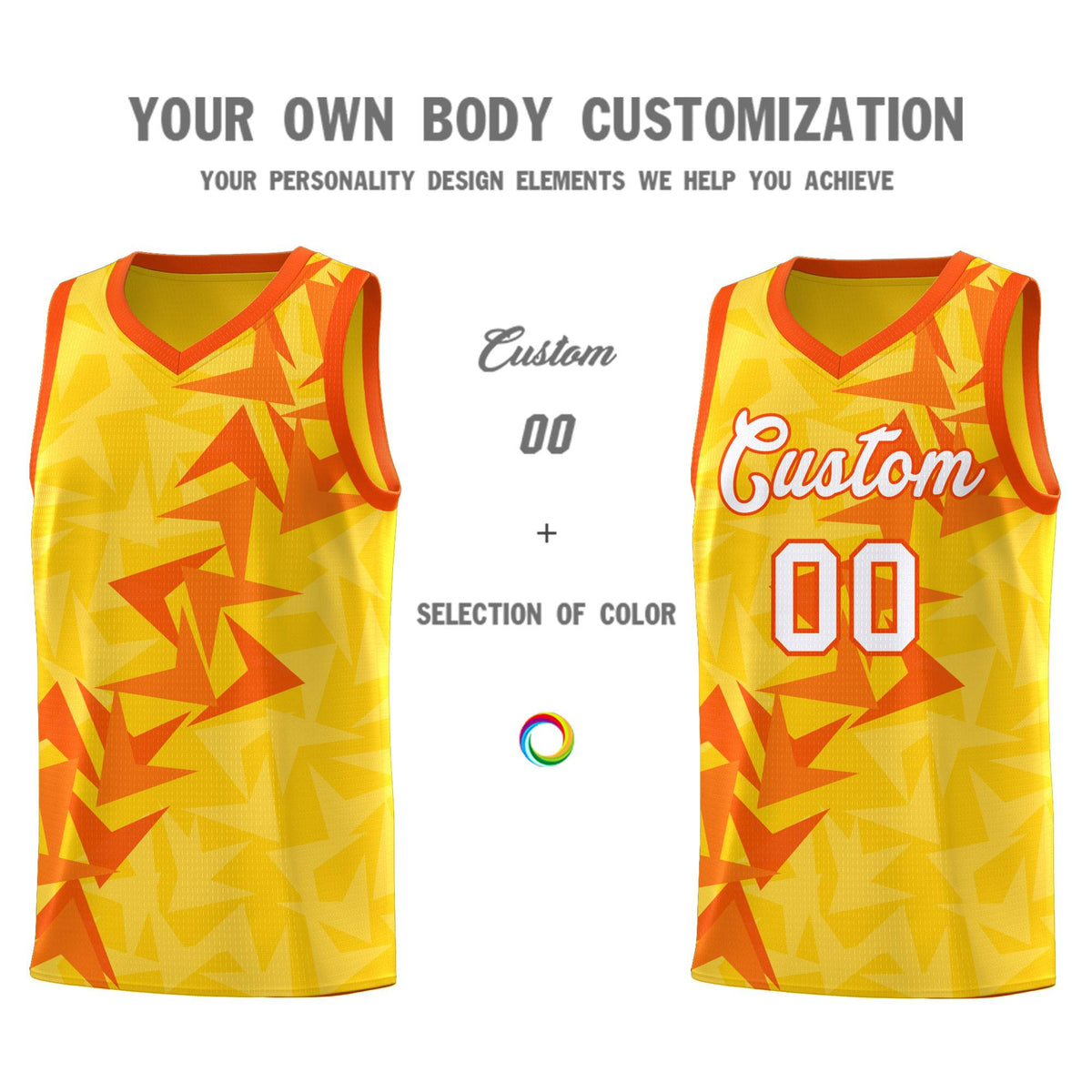 Custom Gold Boomerang Pattern Sets Basketball Jersey
