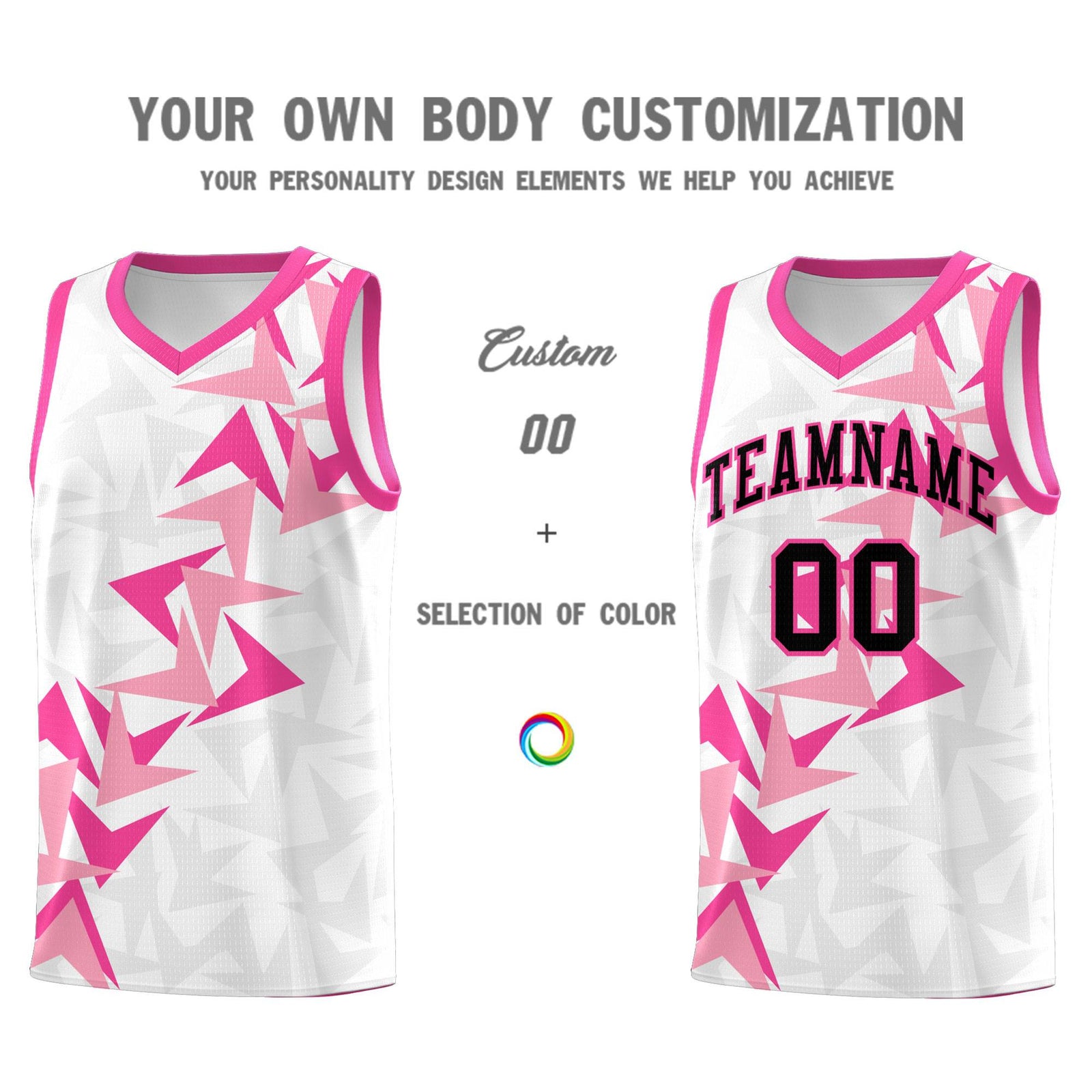 Custom White Boomerang Pattern Sets Basketball Jersey