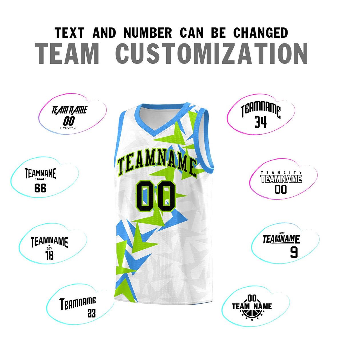 Custom White Boomerang Pattern Sets Basketball Jersey