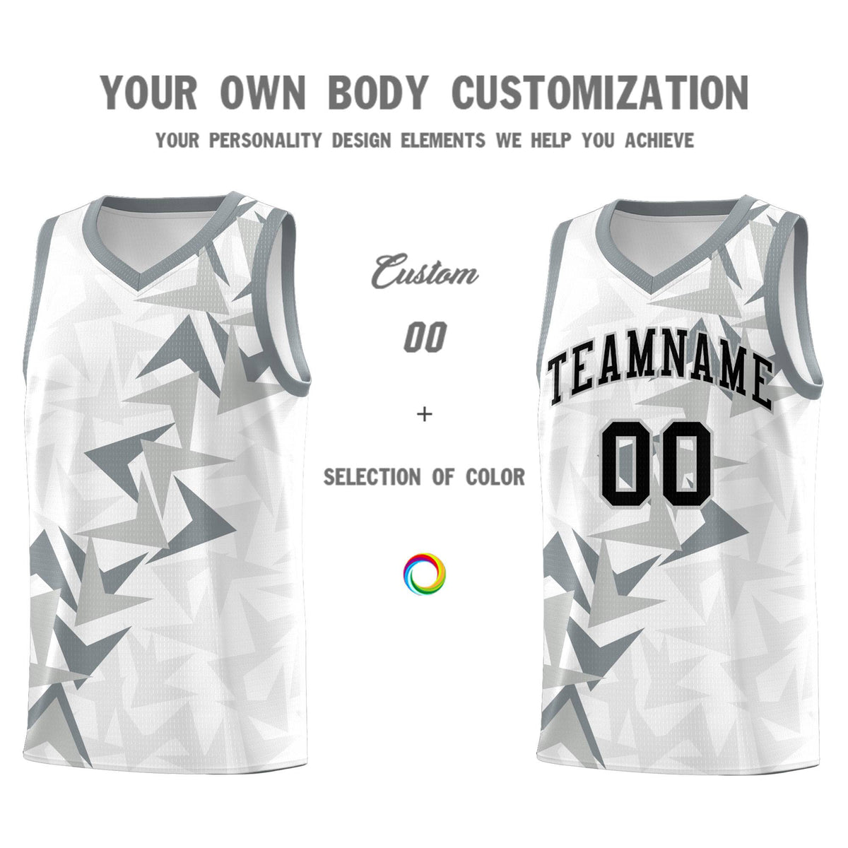 Custom White Boomerang Pattern Sets Basketball Jersey