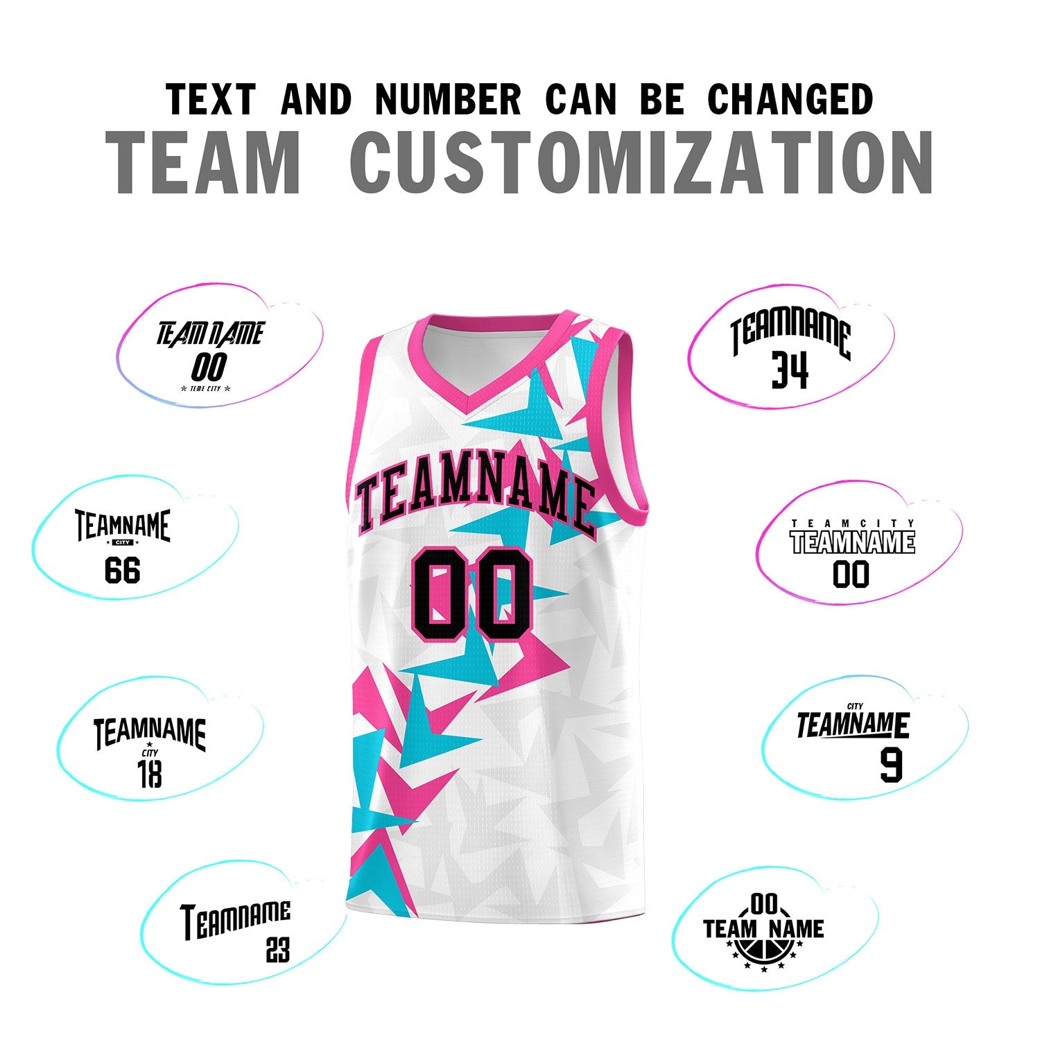 Custom White Boomerang Pattern Sets Basketball Jersey
