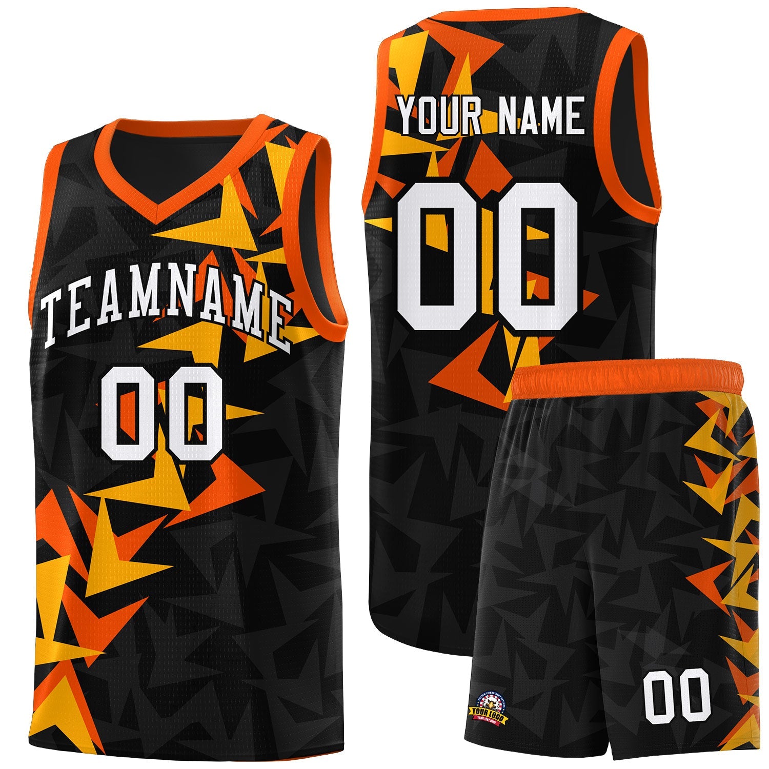 Custom Black Boomerang Pattern Sets Basketball Jersey