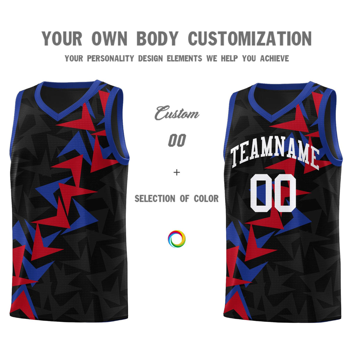 Custom Black Boomerang Pattern Sets Basketball Jersey