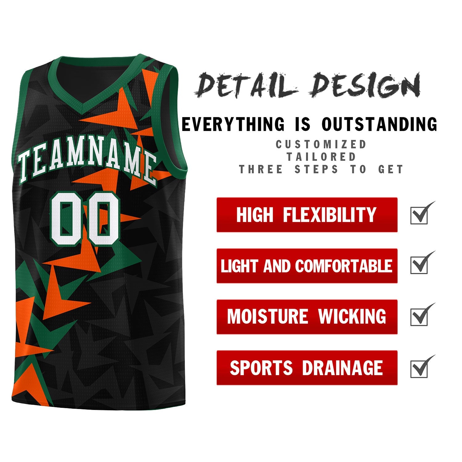 Custom Black Boomerang Pattern Sets Basketball Jersey