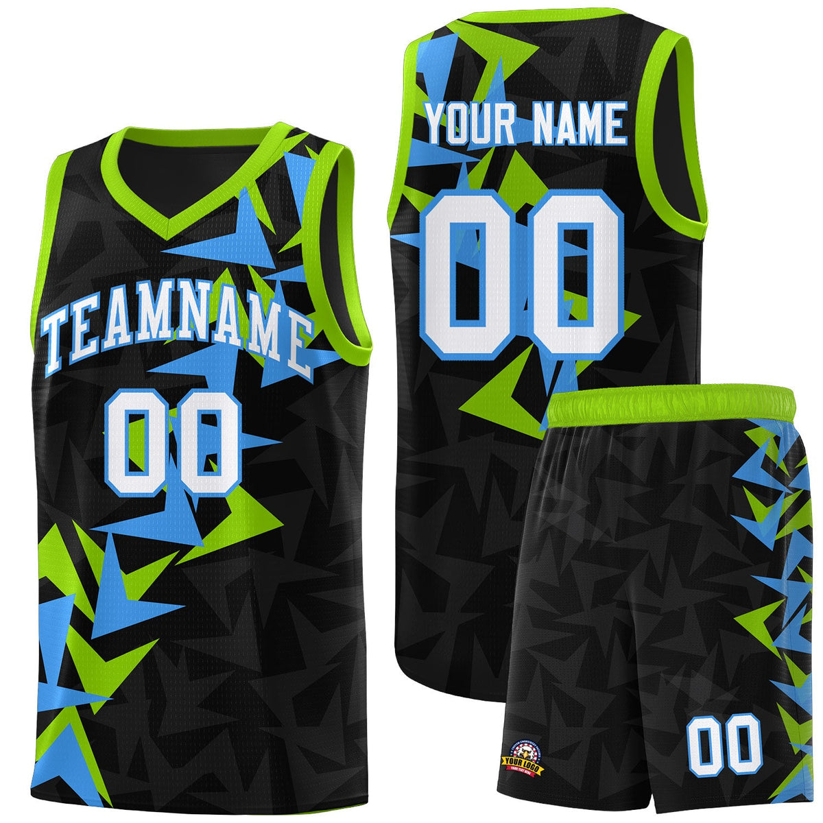 Custom Black Boomerang Pattern Sets Basketball Jersey