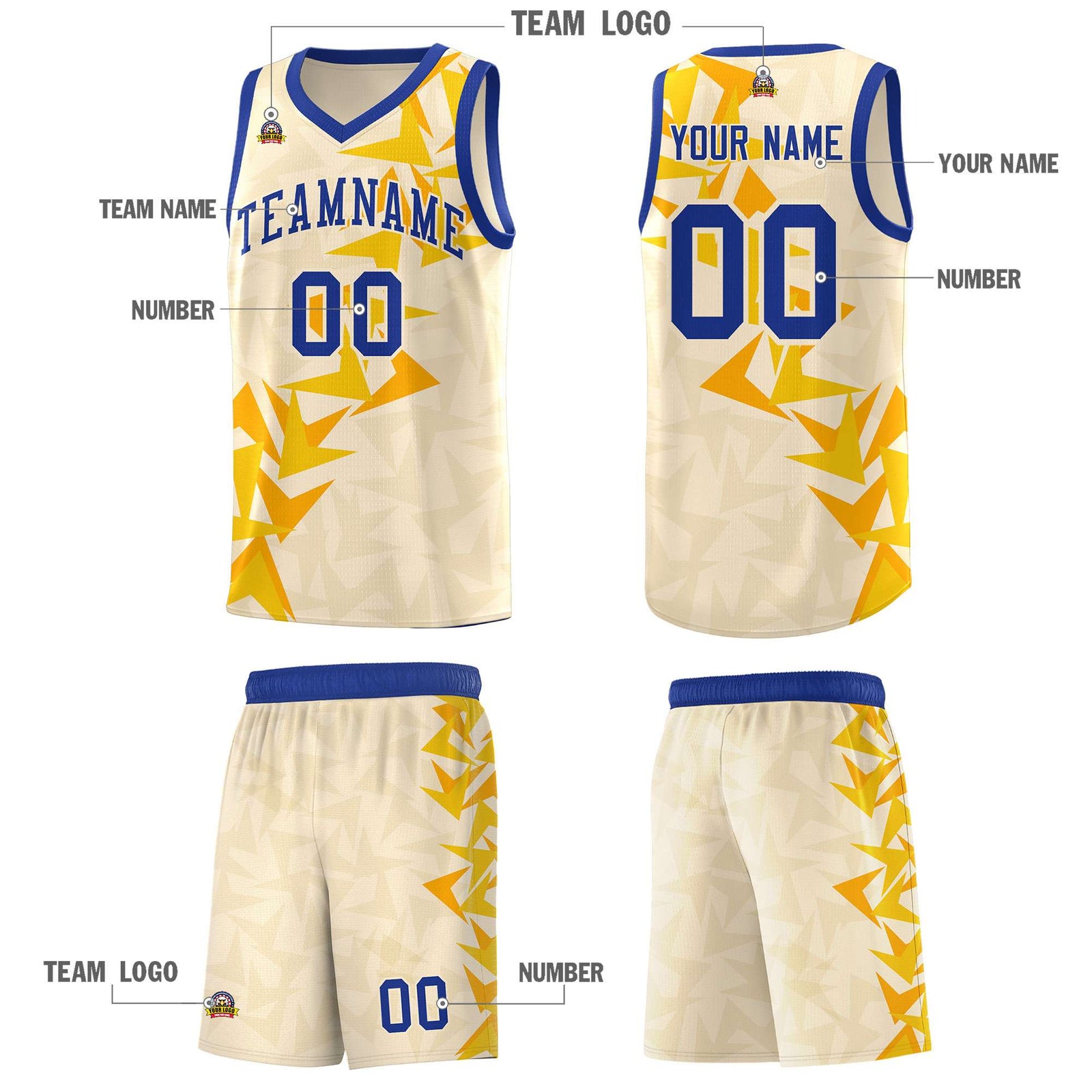 Custom Cream Boomerang Pattern Sets Basketball Jersey