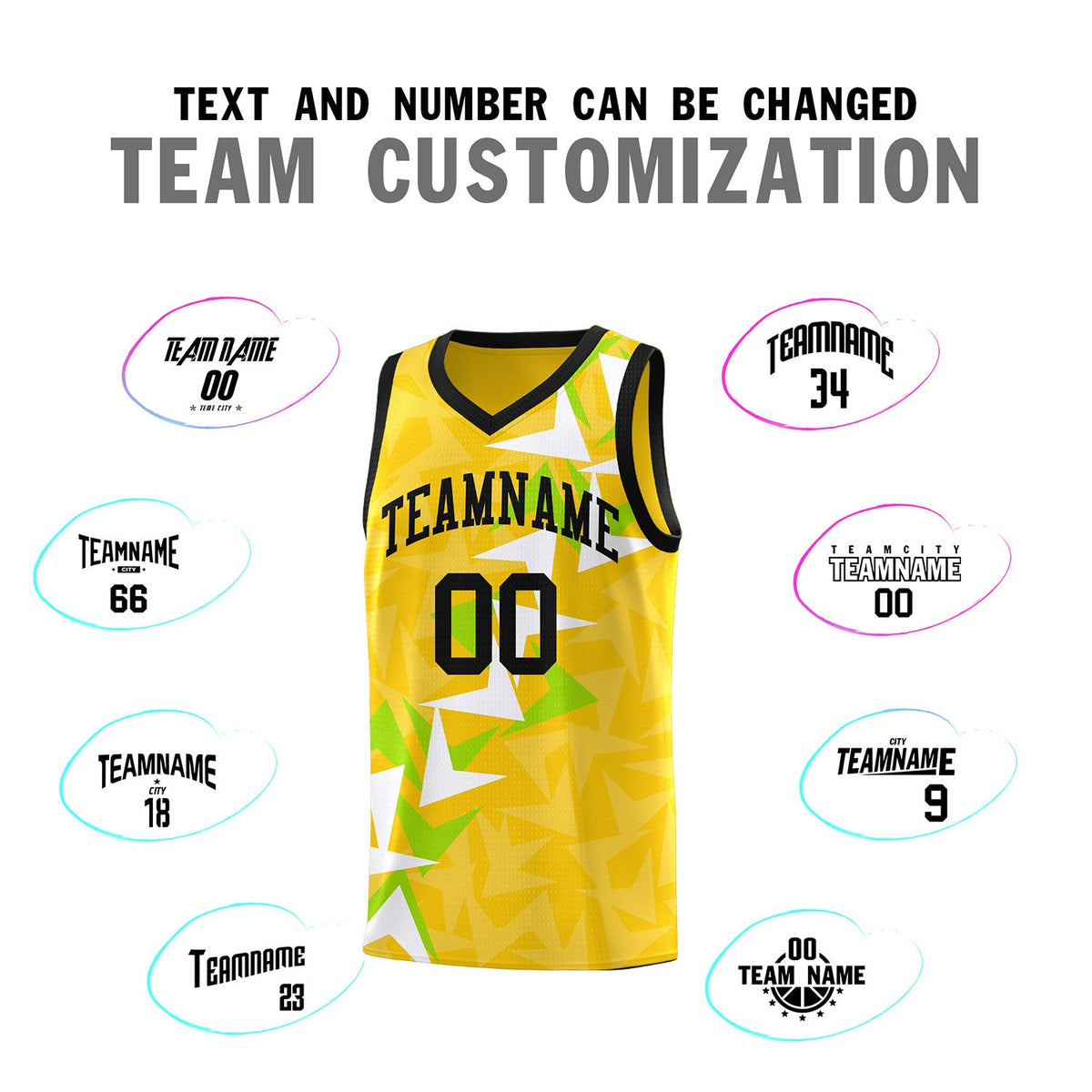 Custom Gold Boomerang Pattern Sets Basketball Jersey