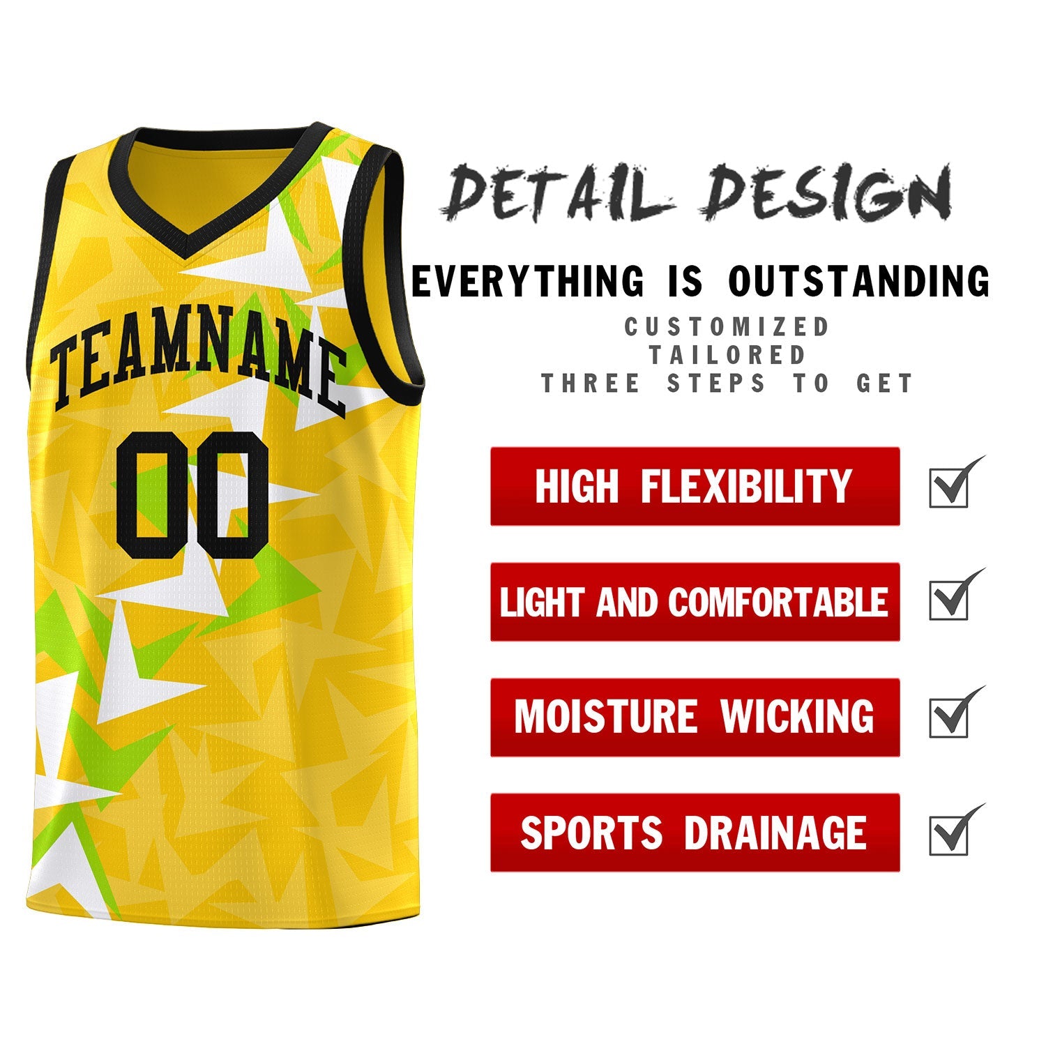 Custom Gold Boomerang Pattern Sets Basketball Jersey