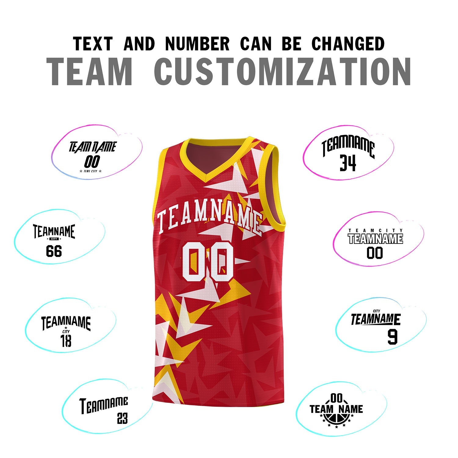 Custom Red Boomerang Pattern Sets Basketball Jersey