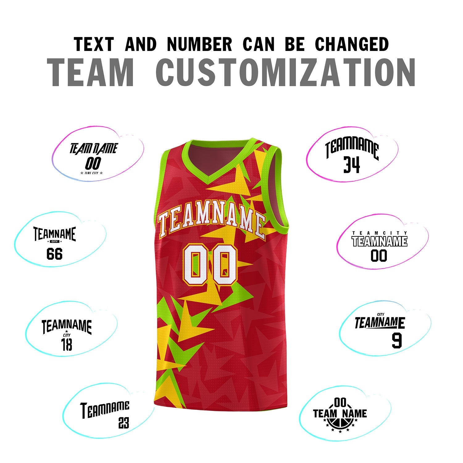 Custom Red Boomerang Pattern Sets Basketball Jersey