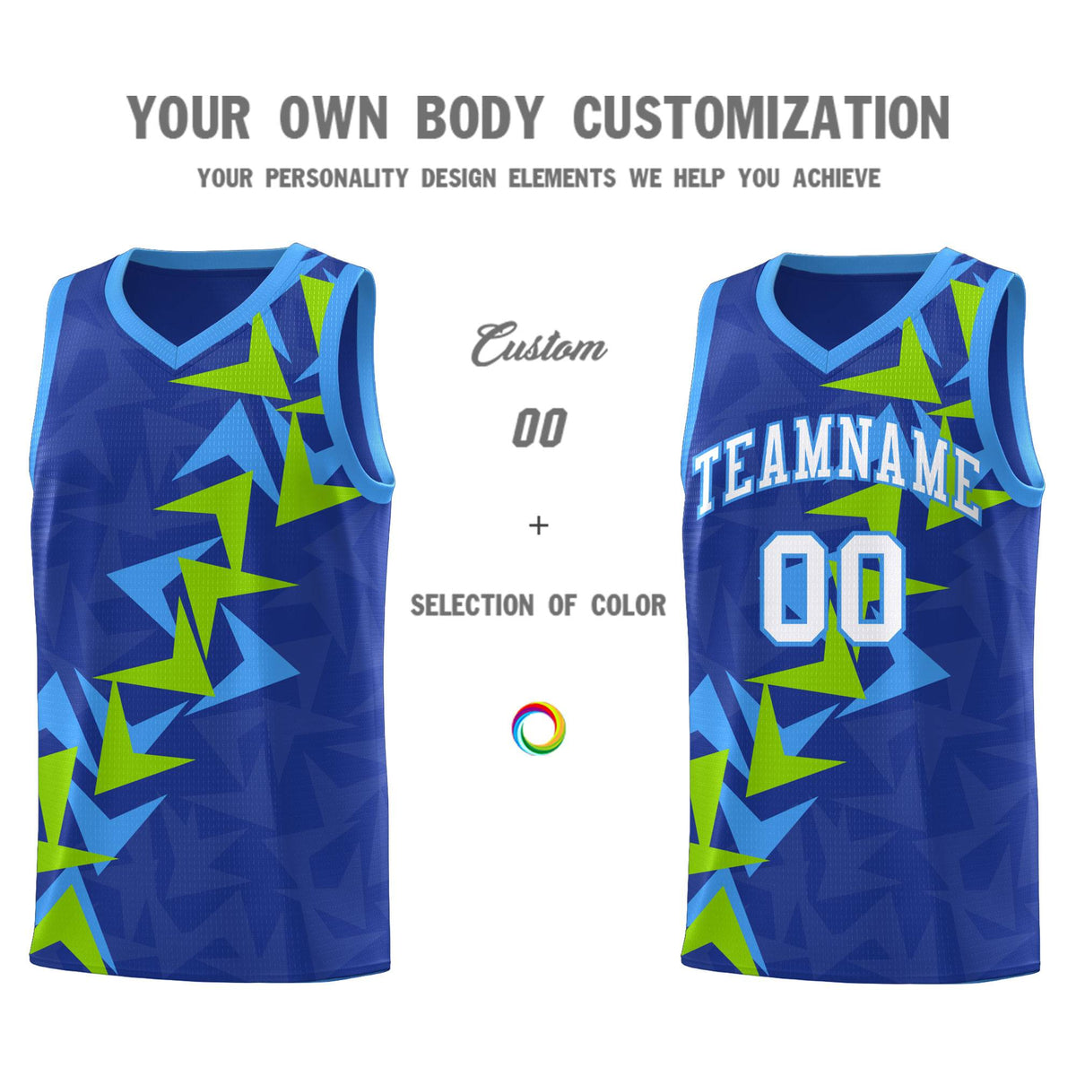 Custom Royal Boomerang Pattern Sets Basketball Jersey
