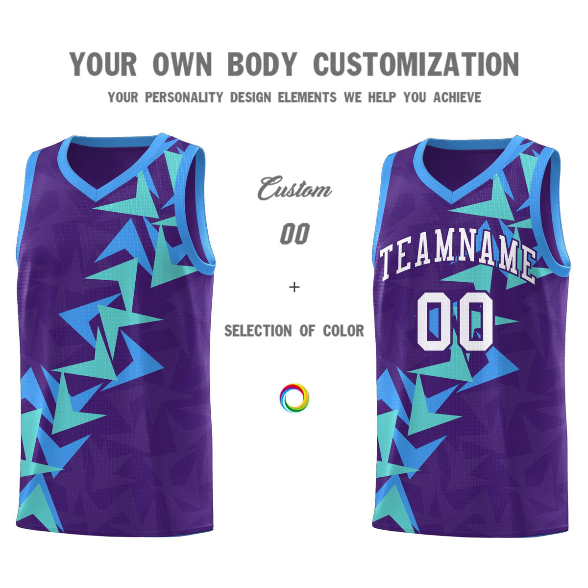 Custom Purple Boomerang Pattern Sets Basketball Jersey