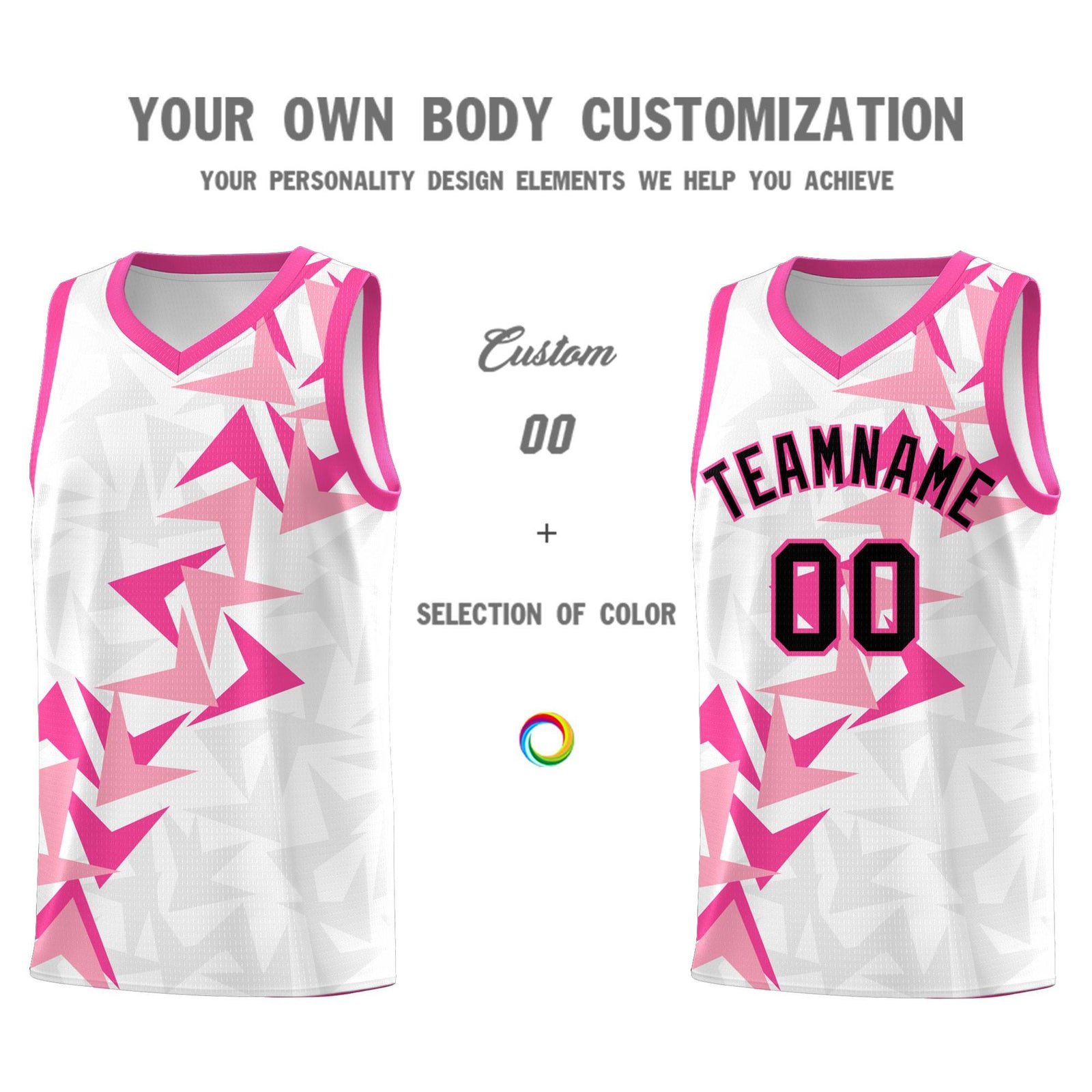 Custom White Boomerang Pattern Sets Basketball Jersey