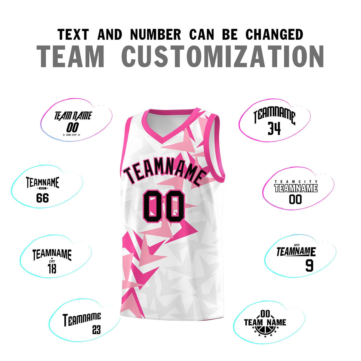Custom White Boomerang Pattern Sets Basketball Jersey