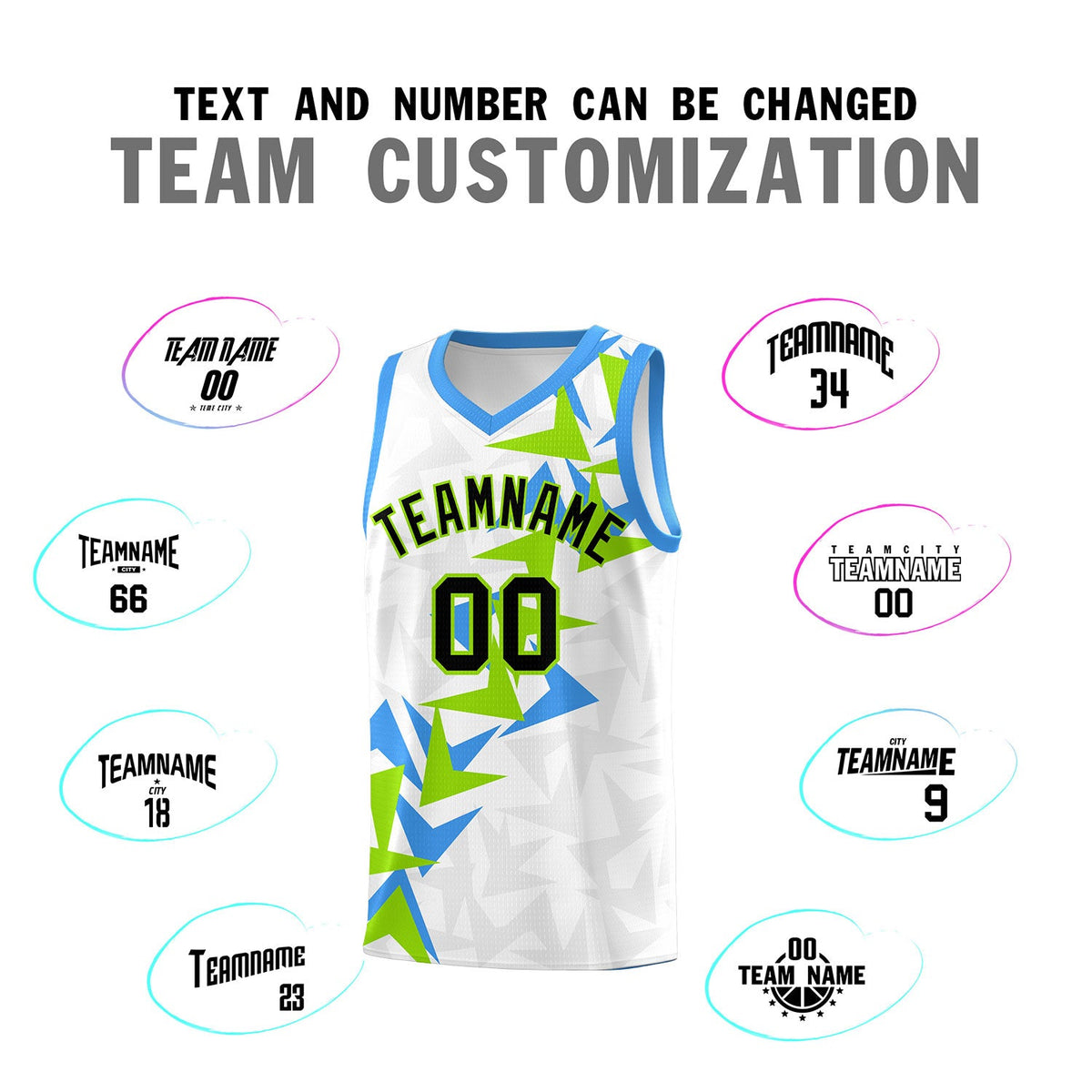 Custom White Boomerang Pattern Sets Basketball Jersey