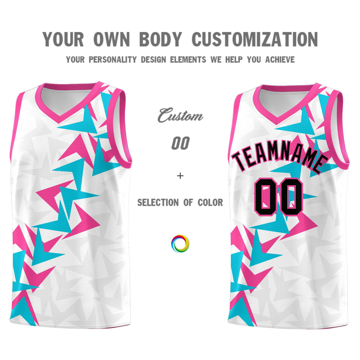 Custom White Boomerang Pattern Sets Basketball Jersey