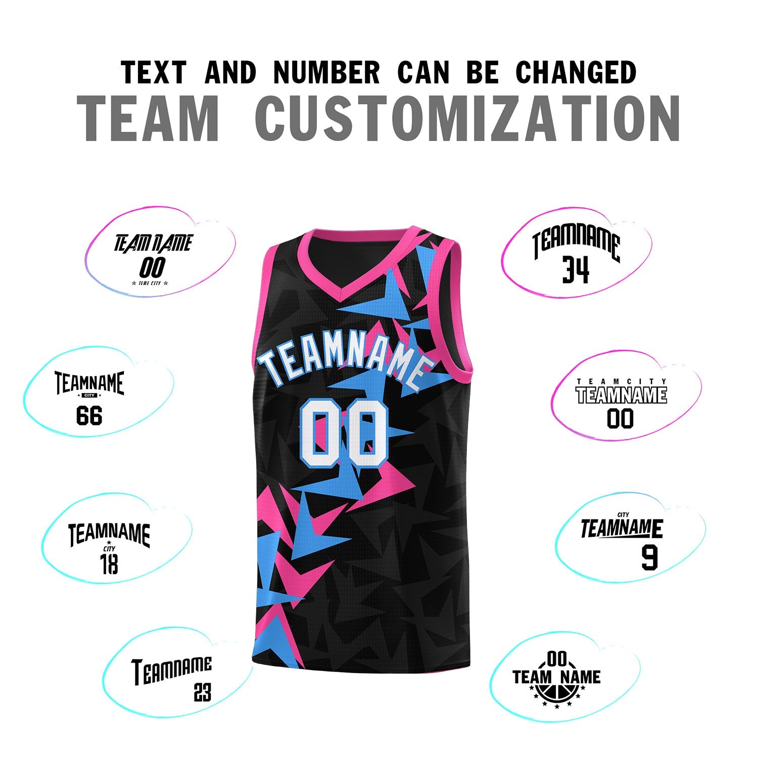 Custom Black Boomerang Pattern Sets Basketball Jersey