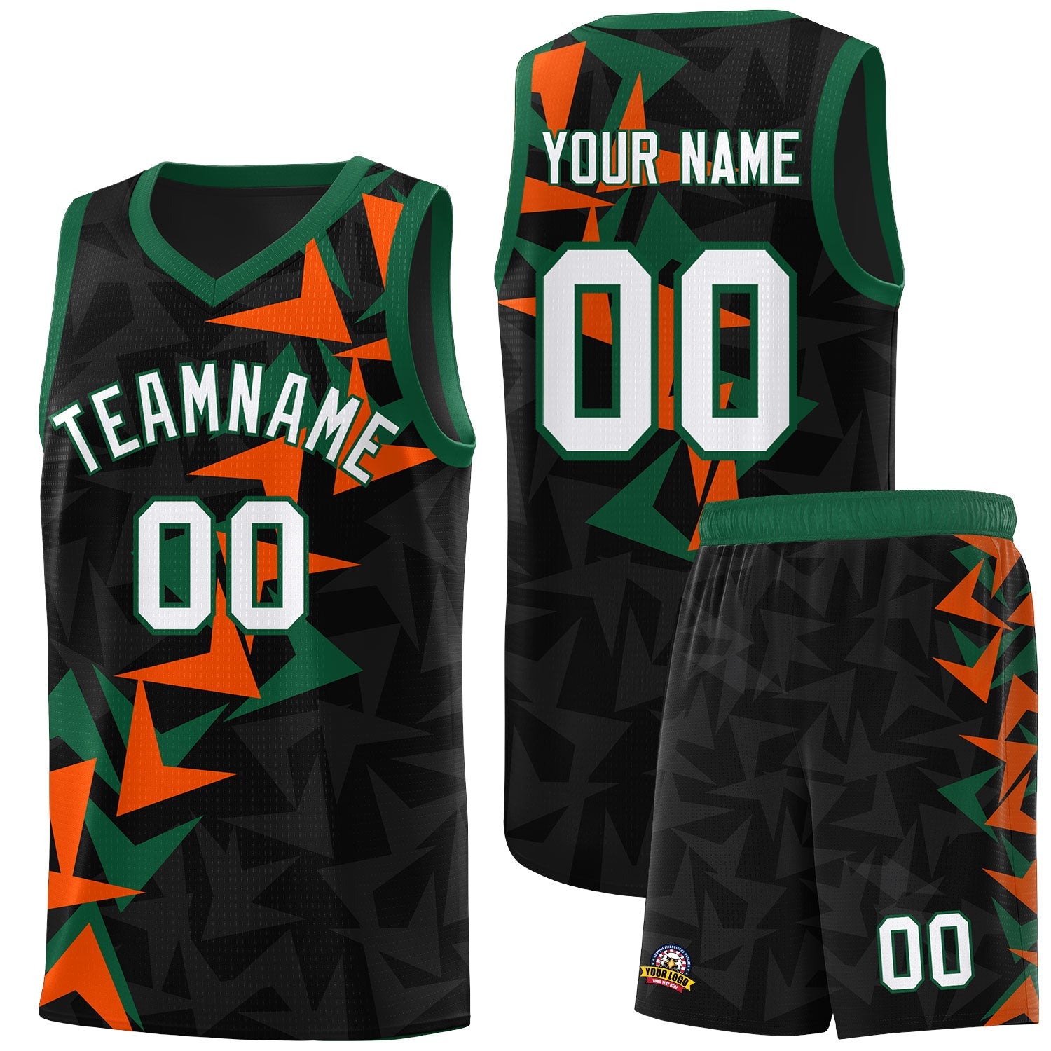 Custom Black Boomerang Pattern Sets Basketball Jersey