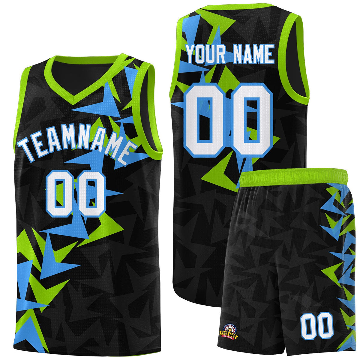 Custom Black Boomerang Pattern Sets Basketball Jersey