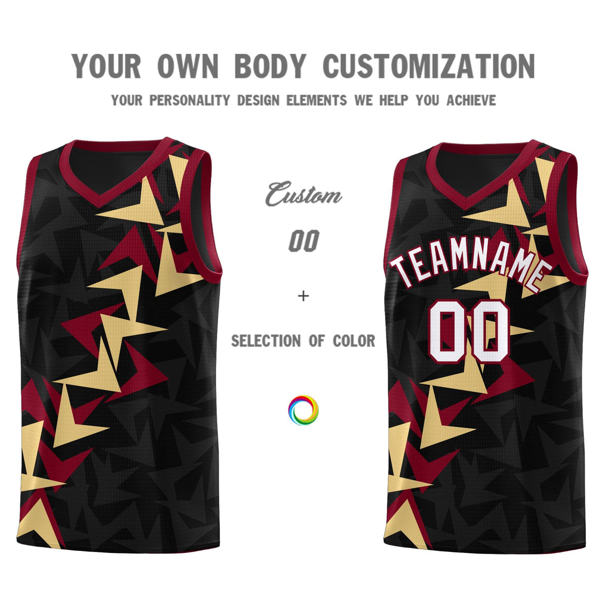 Custom Black Boomerang Pattern Sets Basketball Jersey