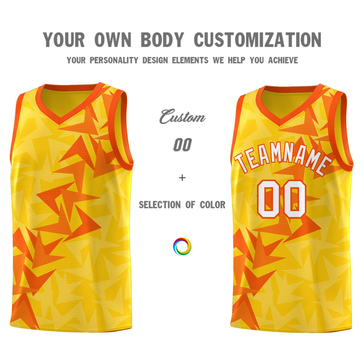 Custom Gold Boomerang Pattern Sets Basketball Jersey